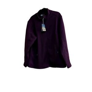 Polar King women's size XL NEW fleece lined knit jacket purple zip pockets
